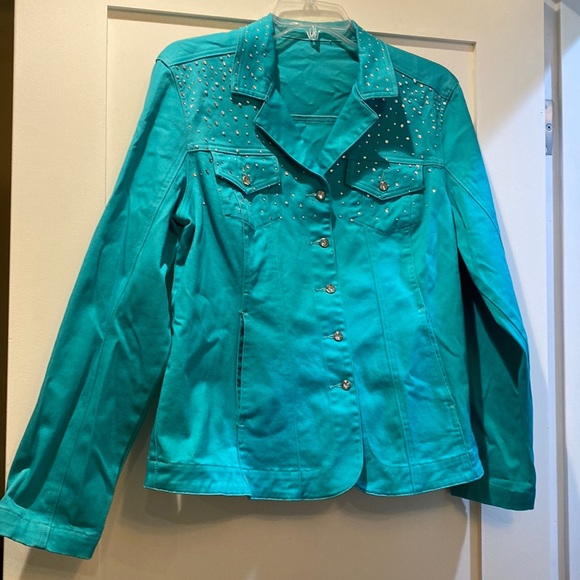 Unknown brand soft turquoise jacket size L - Picture 1 of 9